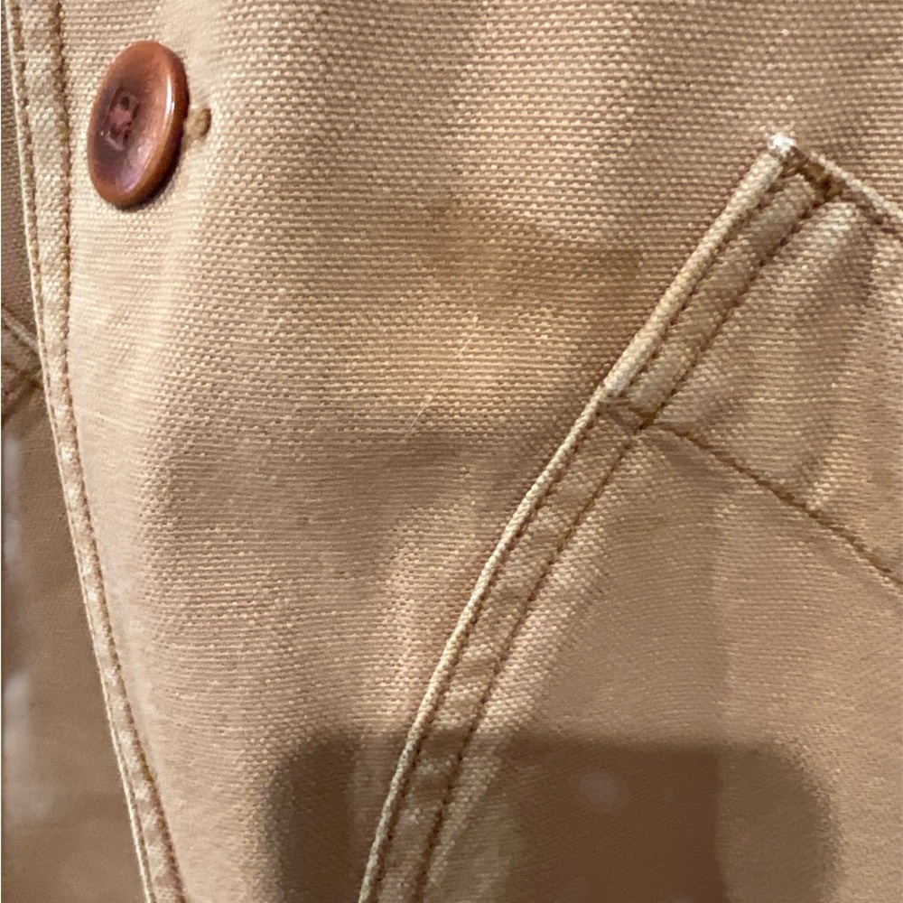 L.L. Bean Tan Field Jacket with Green Corduroy Collar Size XXL - Picture 4 of 11